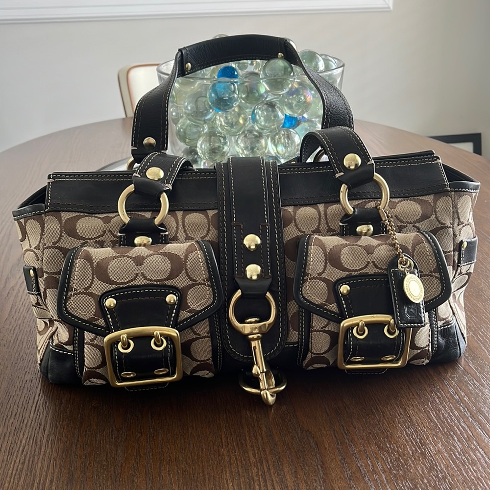 Coach 10341 Mandy 65th Anniversary Legacy Satchel Brown Purse
